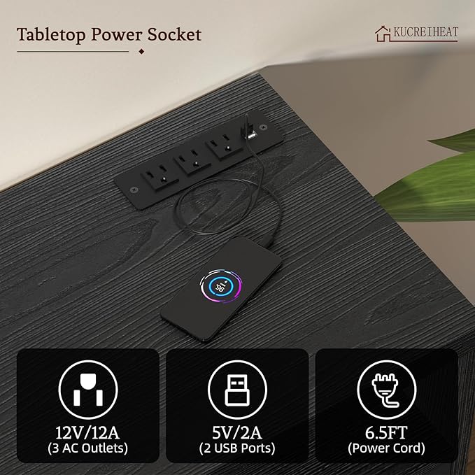 80'' TV Stand with 42'' Fireplace - LED Light Entertainment Center for 90 inch TVs - Black Cabinet with Storage, Modern Console for Living Room