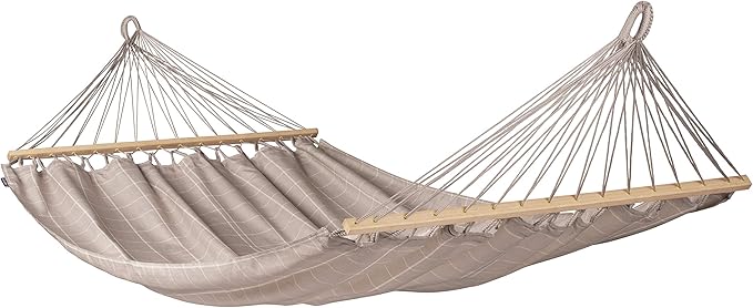 La Siesta® Alisio Hammock with Spreader Bar - Weatherproof Outdoor Hammock, Outside Fabric Tree Hammock 2 Person Hammock - Max 355 Lbs, Double, Almond