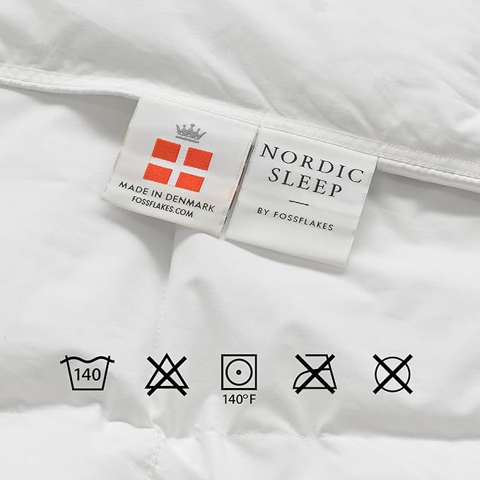 Nordic Sleep, Bed Pillow Hypoallergenic Supportive with Down Alternate, Breathable and Machine Washable, Ideal for Side and Back Sleepers (White Medium Low, Standard)