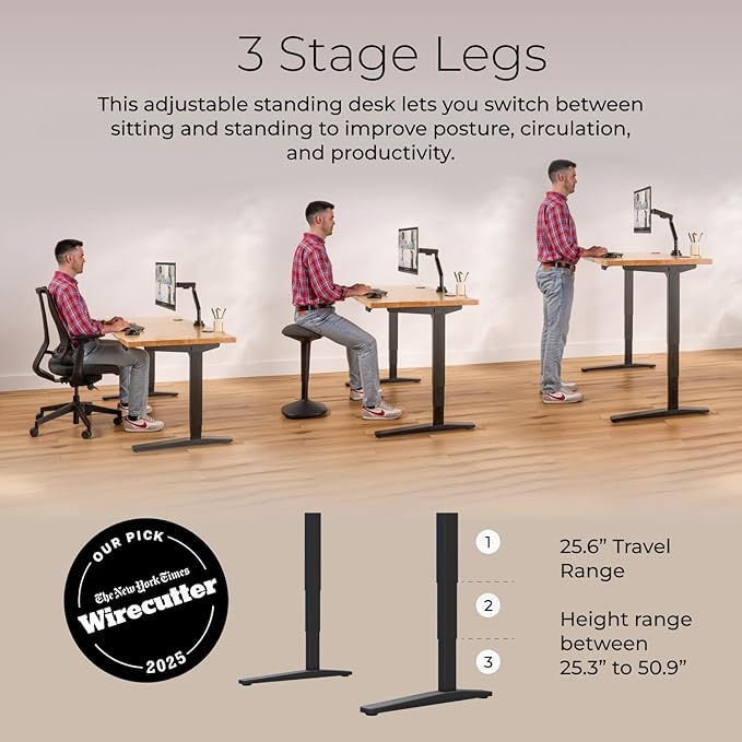 UPLIFTDESK V2 2-Leg Walnut Laminate Wood Standing Desk – Adjustable Height, Advanced 1-Touch Memory Keypad, Under Desk Cable Management, Wire Grommets & Rocker Board (Black C-Frame, 72 x 30 inch)