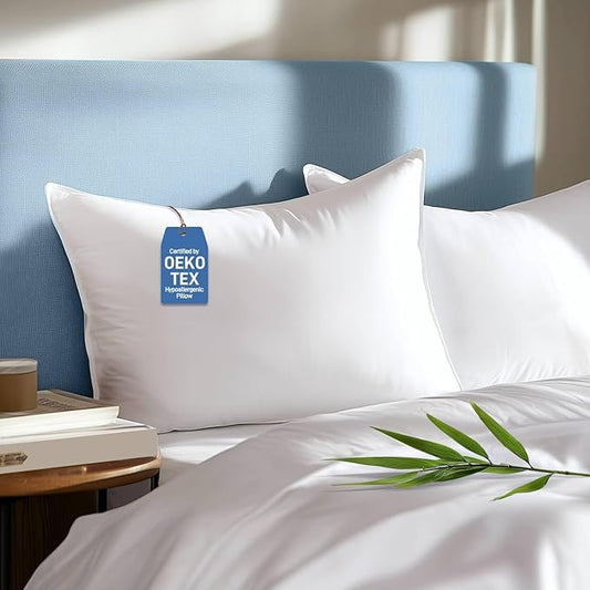 Sylvaris Hypoallergenic Bamboo Viscose Extra Soft Pillows with Down Alternative Filling, King Size Set of 2, Breathable Luxury Hotel Quality for All Sleeper, Oeko-Tex Certified, Machine Washable