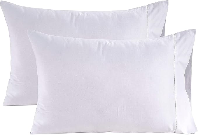 LANE LINEN King Size Pillow Case Set of 2 100% Egyptian Cotton Cases 1000 Thread Count Sateen White Cooling Cover - Perfect for Home Hotels & Hospital Use