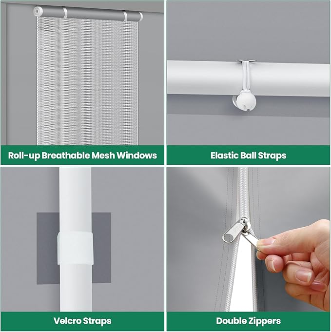 COBIZI Carport Canopy 12x20 Heavy Duty Portable Garage with Removable Sidewalls & Doors, Galvanized Frame Car Port Canopy Tent Waterproof with Built-in Sandbags for Car Boat Truck, Gray