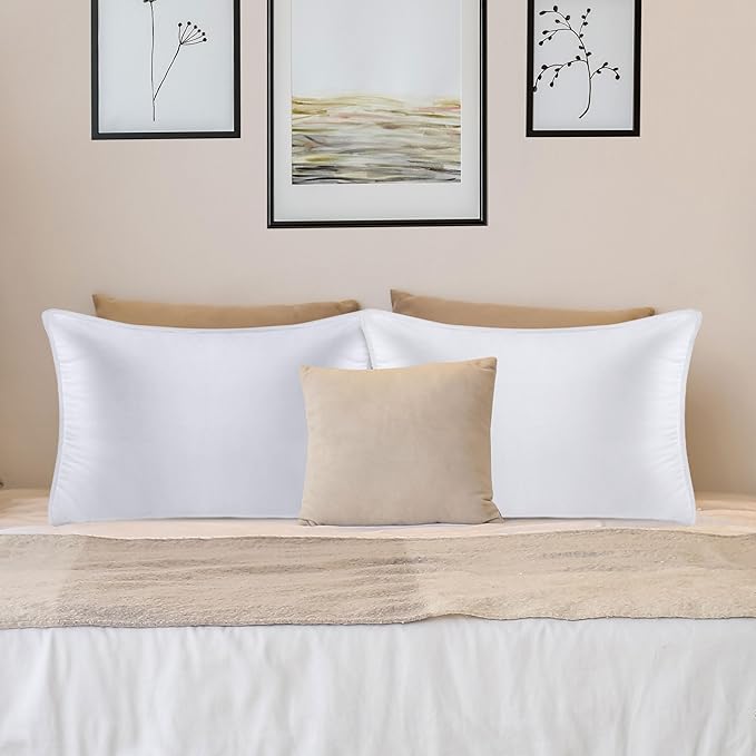 Utopia Bedding Bed Pillows for Sleeping (White), Queen Size, Set of 2, Hotel Pillow, Cooling Pillows for Side, Back or Stomach Sleepers