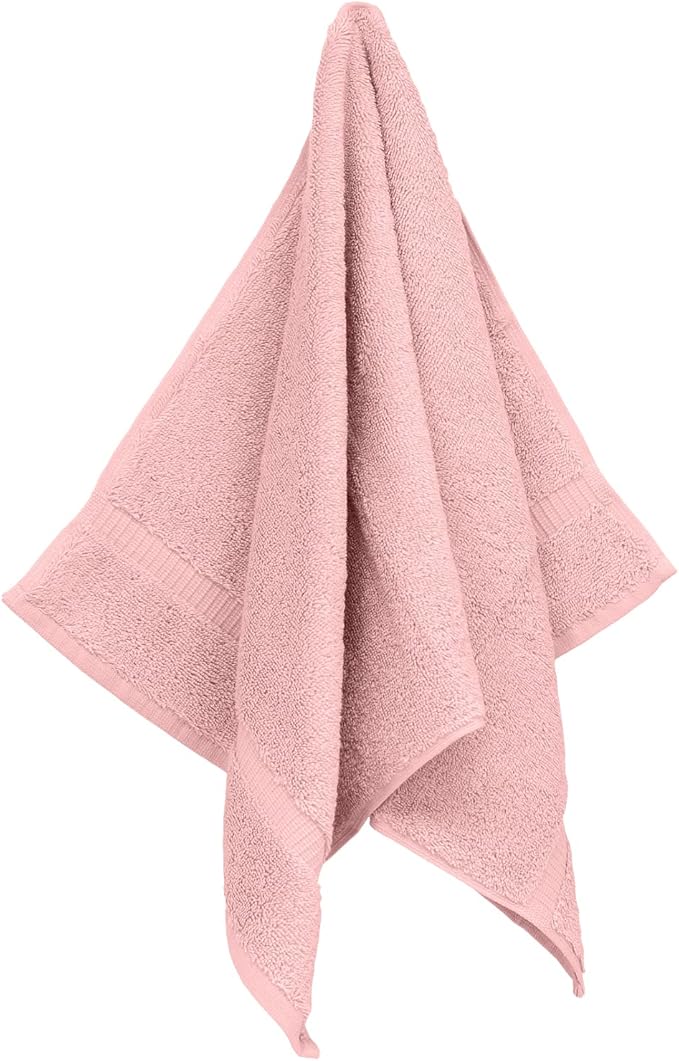 Luxury Hotel & Spa Quality, Quick Dry 100% Turkish Cotton 700 GSM, Eco Friendly Towel, for Bathroom, Gymand Kitchen Dobby Border Soft Hand Towel Set 16 X 30, Pink, Hand Towels - Set of 6