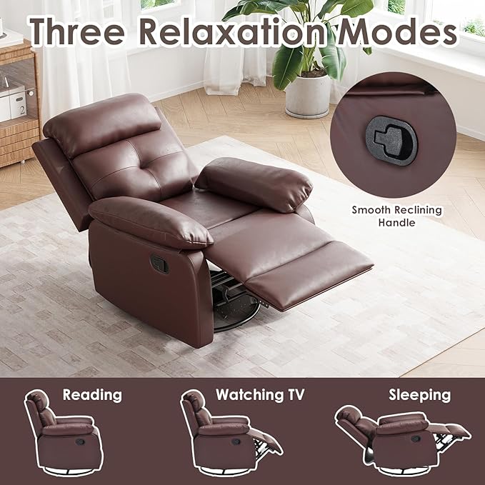 Small Rocker Swivel Recliner Chair for Adults Women for Small Spaces, Bedroom, Living Room