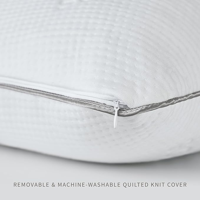 Saatva Graphite Memory Foam Pillow - Cooling Comfort & Contouring Support Ideal for Side Sleepers - Removable & Machine-Washable Cotton Knit Cover - King (34"x16") 1 Pack