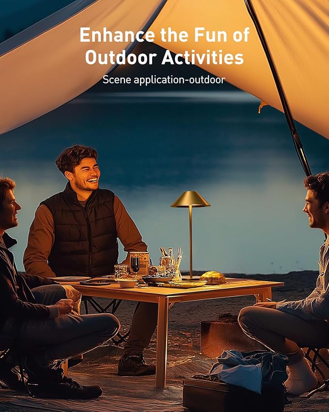 Bojim Gold Cordless Lamp Set of 2, Rechargeable Touch Table Lamps with 3 Color Dimming, Portable Wireless Lamps for Reading/Home Decor