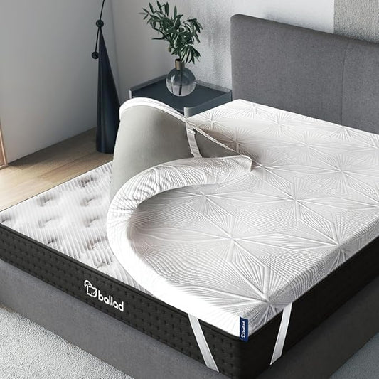 Ballad 3 Inch Memory Foam Mattress Topper King Size, High Density Cooling Pad with Premium Removable Cover, Pressure Relief Bed Topper, (CertiPUR-US & Oeko-Tex Certified)