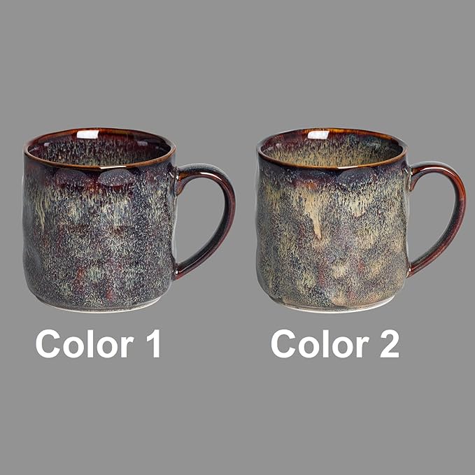 Ceramic Coffee Mugs - 12 Ounces Ceramic Mugs - Tea Cups with Handle - Funny Cappuccino Cups - Dishwasher Safe, Set of 4