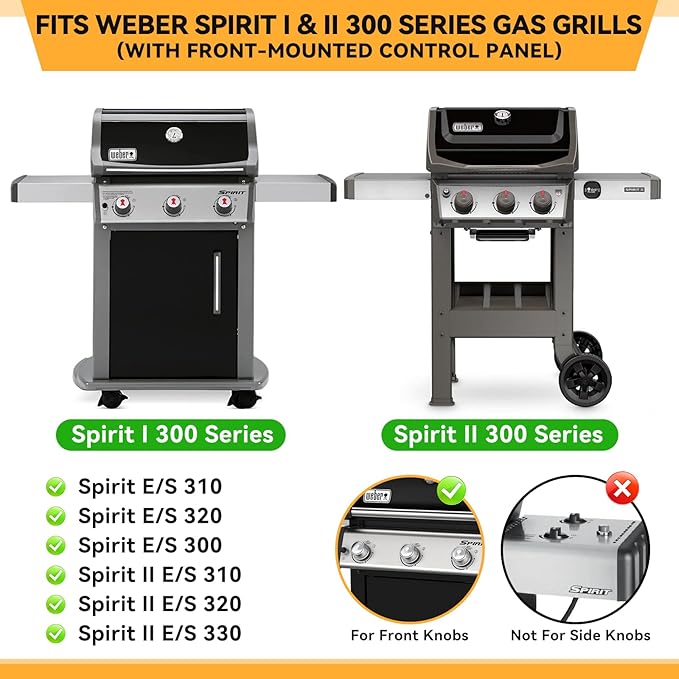 KifonMetals 15.3 inch Flavorizer Bars for Weber Spirit I & II E310 E320 E330 S310 S320 S330 Gas Grills with Front Control Knobs, Replacement for Weber Spirit Grill Parts 7636, Stainless Steel, 5 PCS