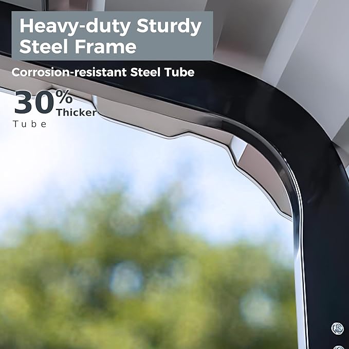 GREEN PARTY 12 x 25 ft Metal Carport Kits with Galvanized Steel Roof, Heavy Duty Metal Carport Canopy, Outdoor Car Tent Metal Garage Shelter for Car, SUV, Truck and Boats, Grey