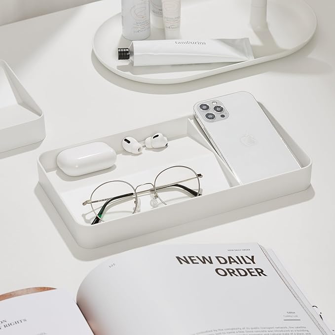 Blue Ginkgo Desk Tray – Korean-Made Organizer for Notes, Pens, Pencils, and Accessories (Double-Sided, Green)