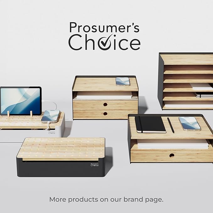 DesktopOrganizer-1drawer Prosumer's Choice Desk Paper Organizer Tray Wood - Ideal Solution and Size for Clean Desktop Setup - Suitable Desktop Organizer, Dimensions: 1.6 'H',12.5 'L',8.8'W'