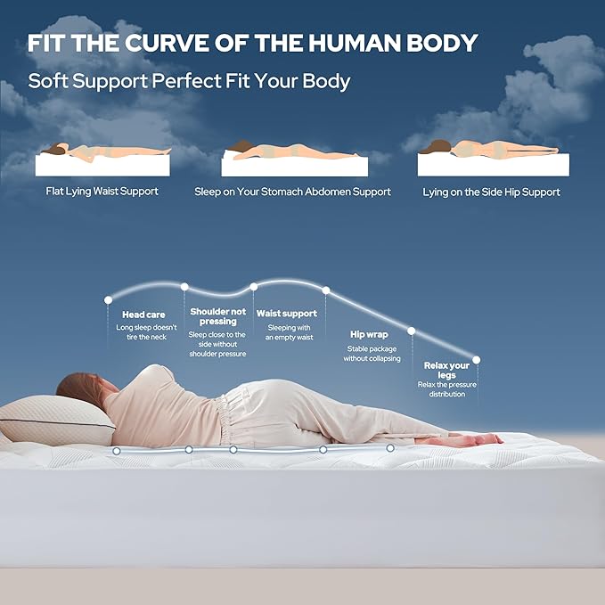 BEDLORE Queen Mattress Topper, Viscose Made from Bamboo Soft Pillow Top Mattress Pad, Thick Mattress Cover for Back Pain Relief with 6-18 inches Deep Pocket