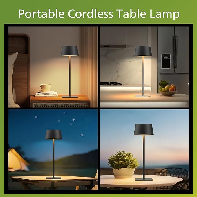 Philips Solar Outdoor Table Lamp, Portable LED Desk Light,Cordless Battery-Operated，2 Adjustable Height, Touch Control & Stepless Dimming Night Light，Waterproof for Garden, Bedroom