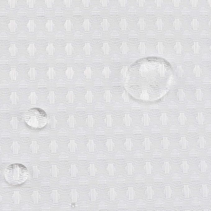 Barossa Design Waffle Weave Shower Curtain 84" Wide by 72" Height - Hotel Luxury, Washable Heavyweight Fabric, Water Repellent, Spa - White, 84x72 Inches