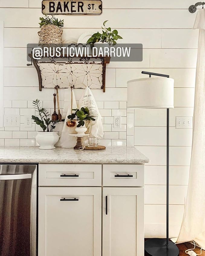 Brightech Montage Modern Floor lamp, LED Floor Lamp for Living Rooms & Offices - Tall Standing Lamp for Bedroom Reading - Corner Pole Lamp for Contemporary Home Decor - Black