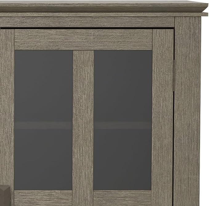 SIMPLIHOME Artisan SOLID WOOD 53 inch Wide Transitional TV Media Stand in Farmhouse Grey For TVs up to 60 inches for the Living Room and Entertainment Center