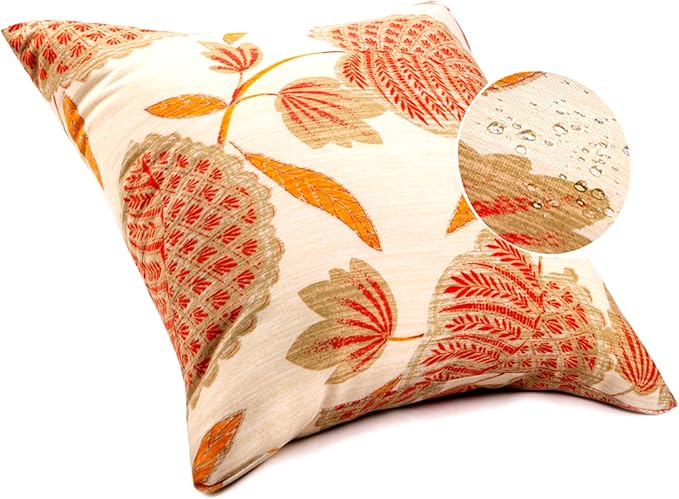 JMGBird Outdoor Throw Pillows Waterproof Set of 2 Outdoor Pillow 18×18 Inch Decorative Pillows for Bed, Couch, Sofa and Patio Furniture