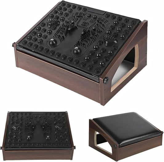 Ergonomic Foot Rest, 4 Adjustable Height Foot Stool,Footrest Under Desk， Flip Over Office Desk Foot Rest, Improving Posture, Promoting Blood Circulation（Espresso）