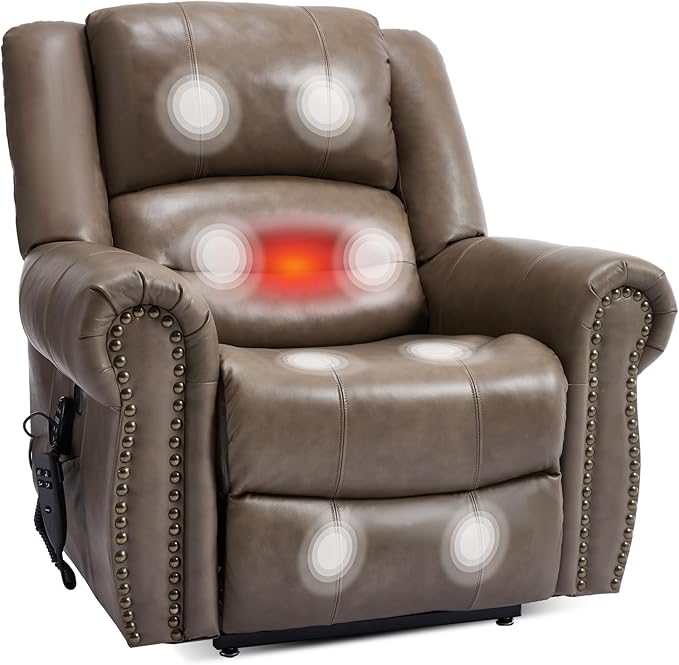 Recliner Chairs for Adults, Oversized Bedroom Chair with Massage, Sofa Chair Home Theater Seating with Lumbar Support, Comfortable Lift Chair for Elderly, Glider Nursery Chair for Living Room