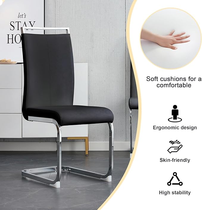 45 Inch Round Dining Table Set for 4, 5 Piece Kitchen Table and Chairs Set, White Faux Marble Table Top, Small Space Dining Set for Apartment or Dining Room