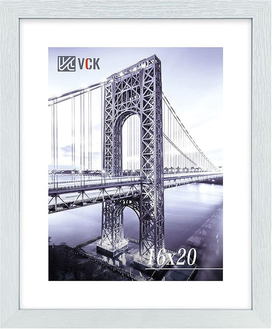 VCK Poster Frames Wood Poster Large Picture Frames for Wall Gallery Home Office Photography Art Decoration (White, 16 x 20)