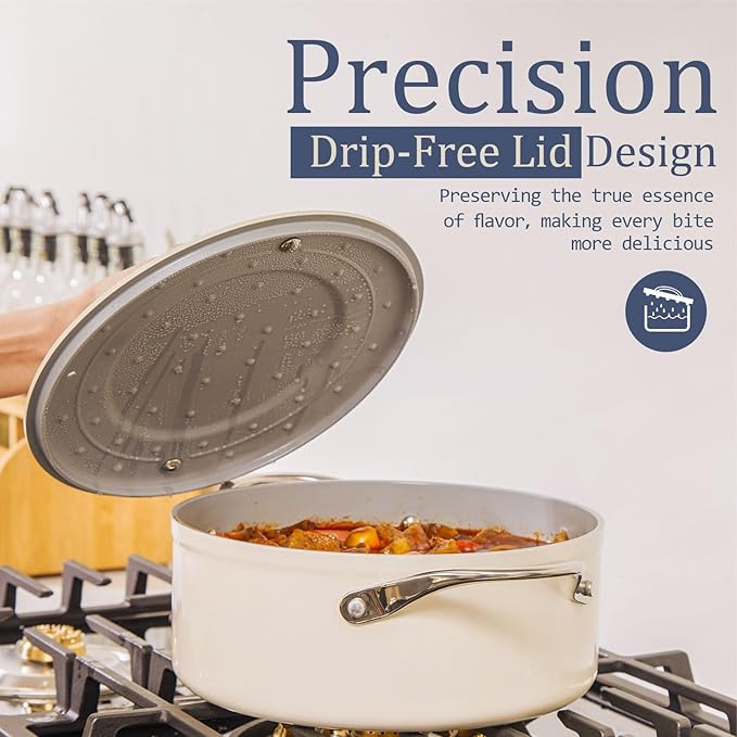 Nonstick Ceramic Sauté Pan with Lid (4.5 qt, 11"), Deep Frying Pan for All Cooktops - Non Toxic, PTFE/PFAS Free, Dishwasher & Oven Safe up to 500°F - with Stay Cool Handle - Fusion Red