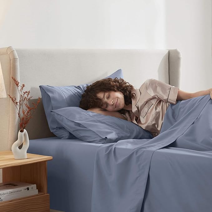 Nestl Twin XL Sheet Set - College Dorm Size - Luxury 1800 Ultra-Soft Microfiber Twin Extra Long Bed Sheets - Deep Pockets - Easy Fit - Extra Soft - 3 Piece Set (Twin XL, Stone Blue)