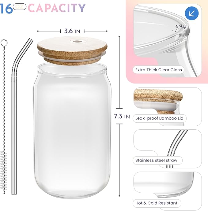 Book Lovers Gifts for Readers: Bookish, Reading & Book-Themed Gifts for Teachers, Librarians & Kids - Mothers Day, Graduation & Birthday Gift - 16oz Glass Cup