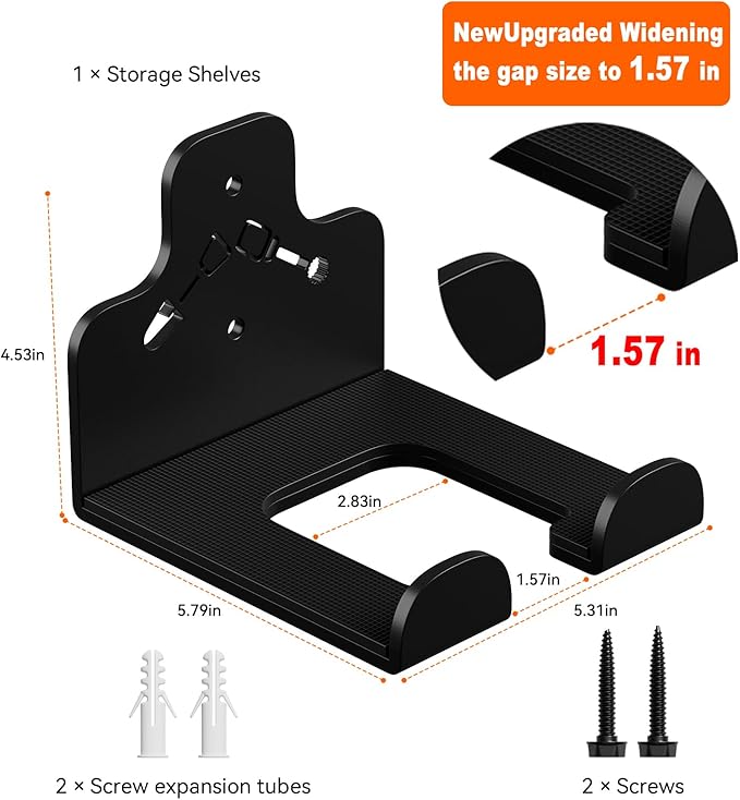 Garage Organization Storage Trimmer Rack, Garden Power Tool Hanger for Grass Trimmer, Hedge Trimmer, Garden Tools, Heavy Duty Weed Whackers Holder Wall Mounted Tool Organizer, 4 Packs