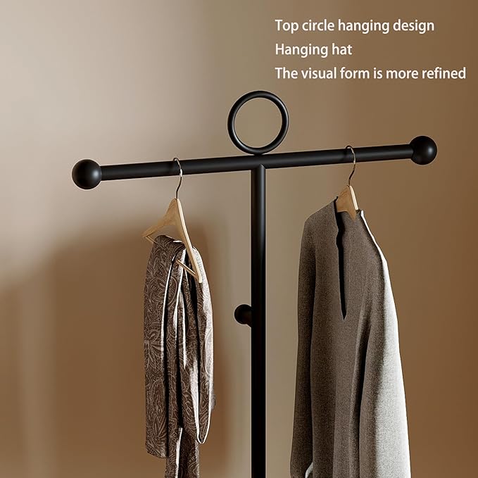 Coat rack freestanding Metal coat rack stand with round storage tray & Marble Base for Bags Hats Scarfs Purses Coat Hanger Stand Coat Tree for Home Office Hall Entryway