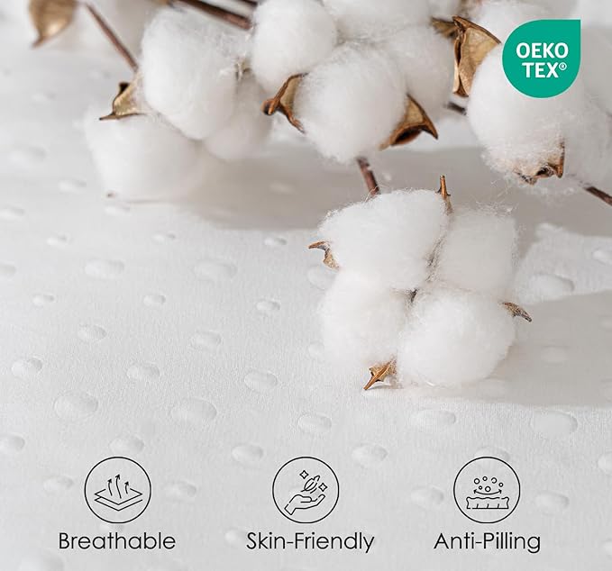 Marine Moon Queen Mattress Topper, Extra Thick Pillowtop, Cooling and Plush Mattress Pad Cover, 7D Down Alternative Fill,Soften Hard Bed