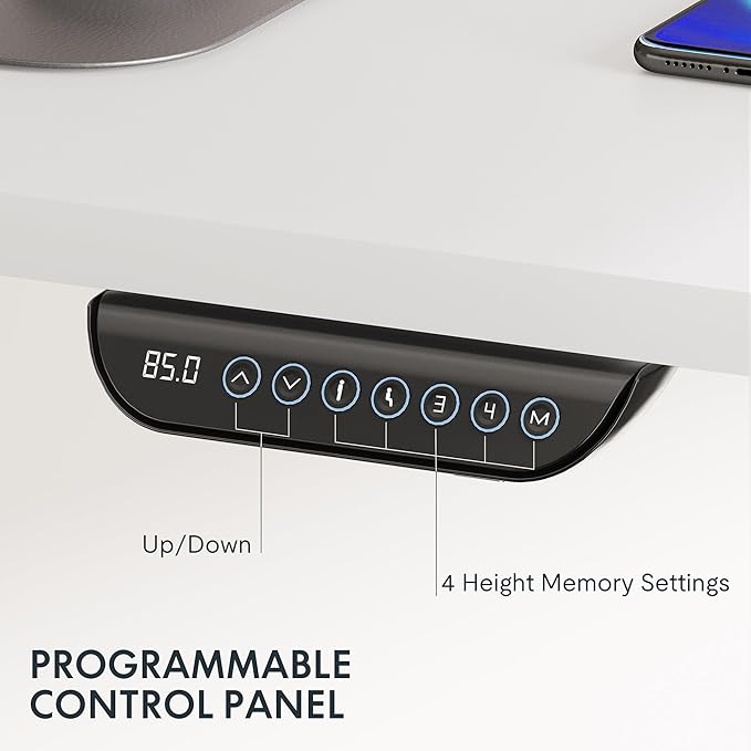 FLEXISPOT E6 MAX Dual Motor 3 Stages Standing Desk 55x28 Inch Whole-Piece Board Electric Height Adjustable Stand Up Desk 150KG Load Capacity(White Frame + White Desktop)