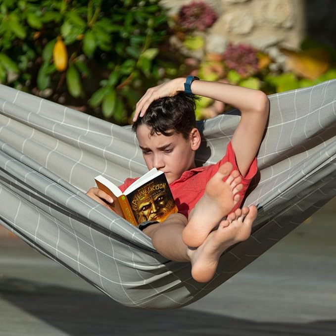 LA SIESTA Brisa Classic Hammock, Handmade, Weather-Resistant, Tear-Resistant Hammock for Indoor & Outdoor Relaxation, Size-Double - Almond