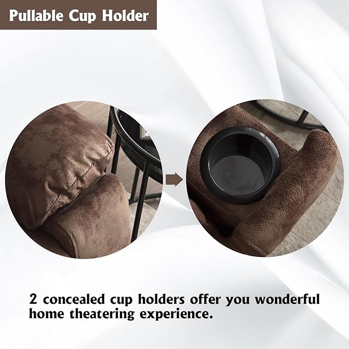 CANMOV Power Lift Recliner Chair with Massage and Heat for Elderly, Overstuffed Wide Recliners, Heavy Duty and Safety Motion Reclining Mechanism with USB Ports, 2 Concealed Cup Holders, Chocolate