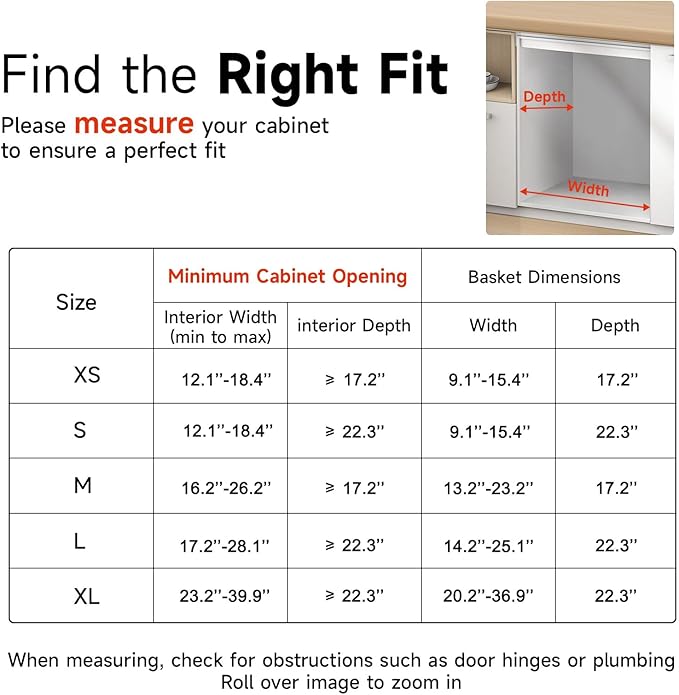 1Pack Expandable Pull Out Cabinet Organizer, Slide Out Drawers for Kitchen Cabinets, Heavy Duty Drawer Slides for Home Kitchen Pantry Cupboard Pots Pans, Adjustable Width 11.8"~18" W x 17.3''D