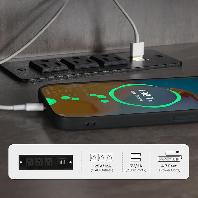 YITAHOME TV Stand for 70/65 Inch TV, 33.5'' Tall TV Stands for Living Room, Entertainment Center with Storage, LED TV Stand with Power Outlets, TV Media Console Cabinet, Grey