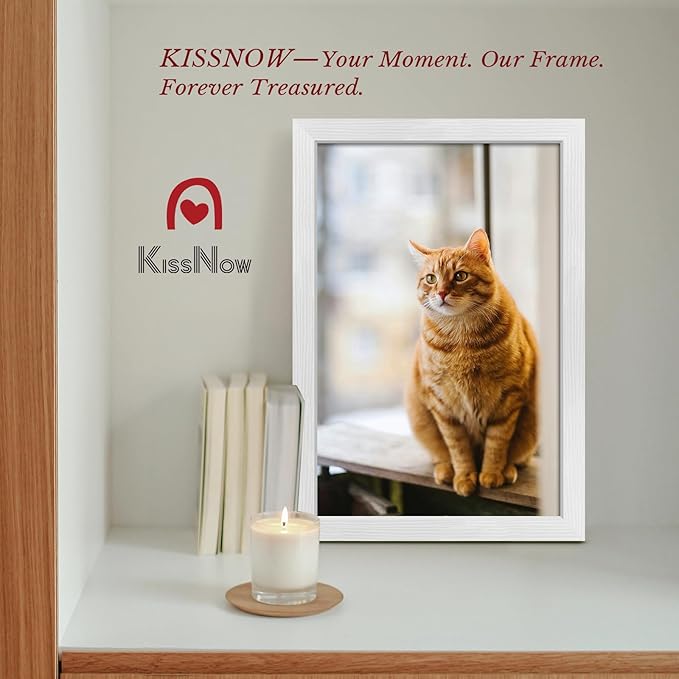 12x18 Poster Frame 4 Pack, Textured White Solid Wood Picture Frame, Wall Hanging