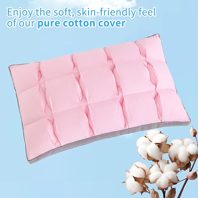 YOUR MOON Soft Pillow Standard for Sleeping, Super Soft Support Down Alternative Pillow, 100% Cotton Shell Luxury Comfy Fluffy Bed Pillows for Sleep(Pink)