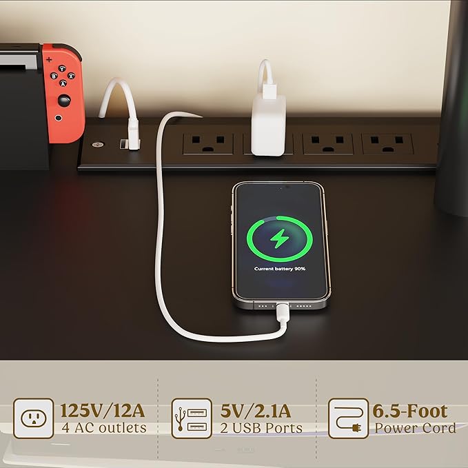 Lulive Modern TV Stand for 55/60/65/70 inch Television, Entertainment Center with Wooden Storage Cabinets and Power Outlet, Black Media Console for Living Room Bedroom (Black)