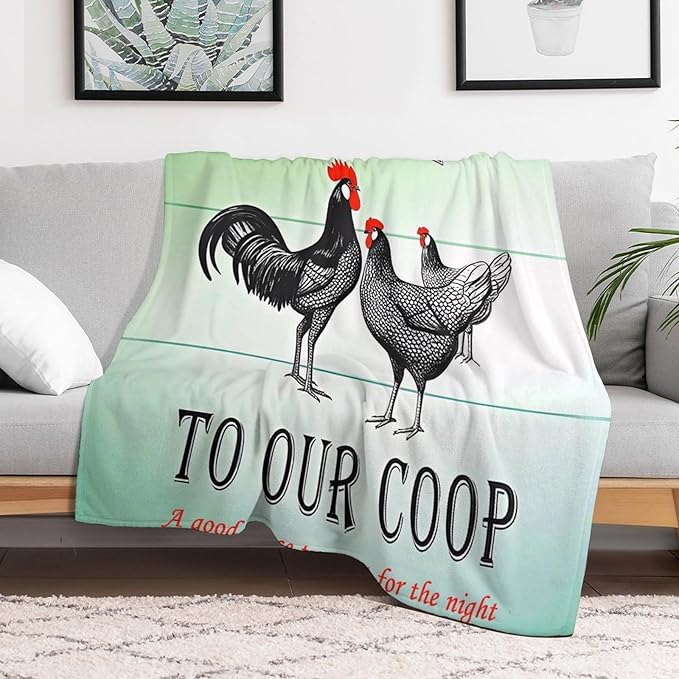 Welcome to Our Coop Chicken Funny Blanket Warm Soft Gifts for Family Friends Brother Sister 150x200cm(60x80in)