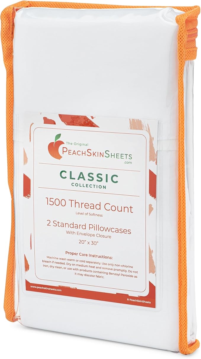 PeachSkinSheets Night Sweats: The Original 1500tc Soft Standard Pillowcase Set Tropical Lime