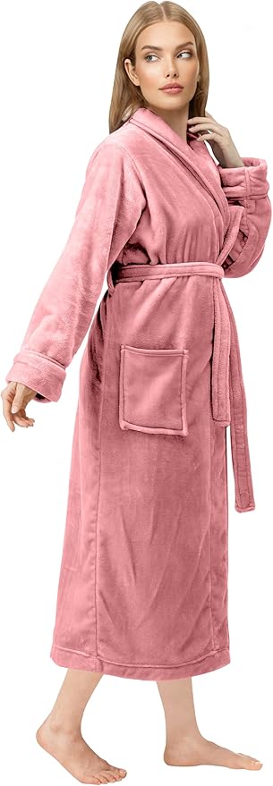 NY Threads Premium Womens Robe, Plush Fleece Long Bath Robe for Women, Fluffy Soft Women's Bathrobe