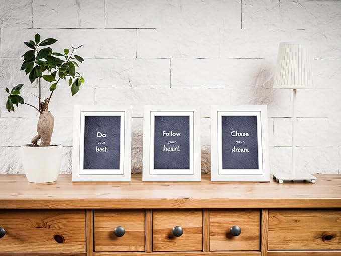 5x7 Picture Frame Set of 3 with Real Glass for Pictures 4x6 with Mat or 5x7 Without Mat, Wall Gallery or Tabletop display Photo Frames in White