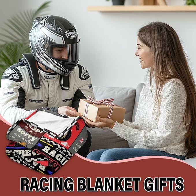 Racing Cars Blanket Gifts for Fathers Day, Birthday Gifts for Men Boys Racer, Racer Blanket for Sofa Couch Room, Car Guy Gift for Car Lovers, 50"*60"