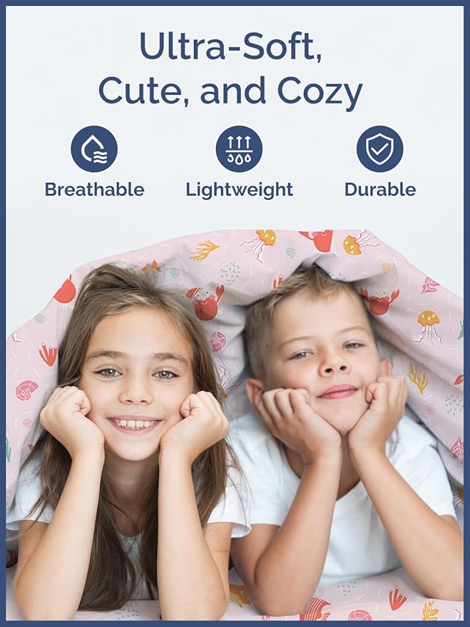 Kids Pink Fish Full 4 Piece Sheet Set - Boys, Girls, Teens, Toddler - Easy Fit Deep Pockets - Breathable, Hotel Quality Bedding Sheets - Machine Washable - Wrinkle Free - Cute, Cozy, Soft - CGK Linens