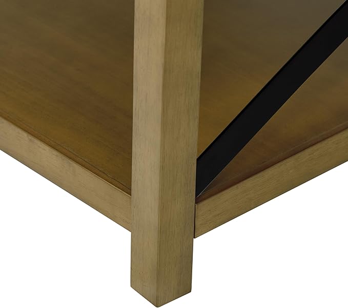 HomePop Tufted Ottoman with Wooden Storage - Cream