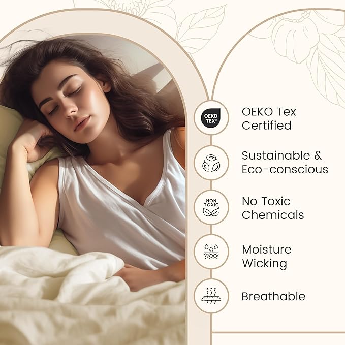 Queen Sheet Set - 800TC Egyptian Cotton Bedding Sheets & Pillowcases - Soft, Durable and Luxurious 4PC Sateen Weave Ivory Bed Sheets for Queen Size Bed, No Pill & Shrink Thick Machine Washable